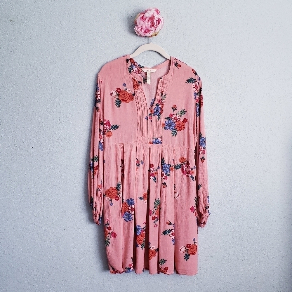 Matilda Jane Long Sleeve Coral Floral Let's Go Out Dress